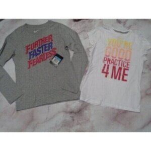 NEW Nike girls youth medium 10/12 2-shirt Bundle MSRP $40